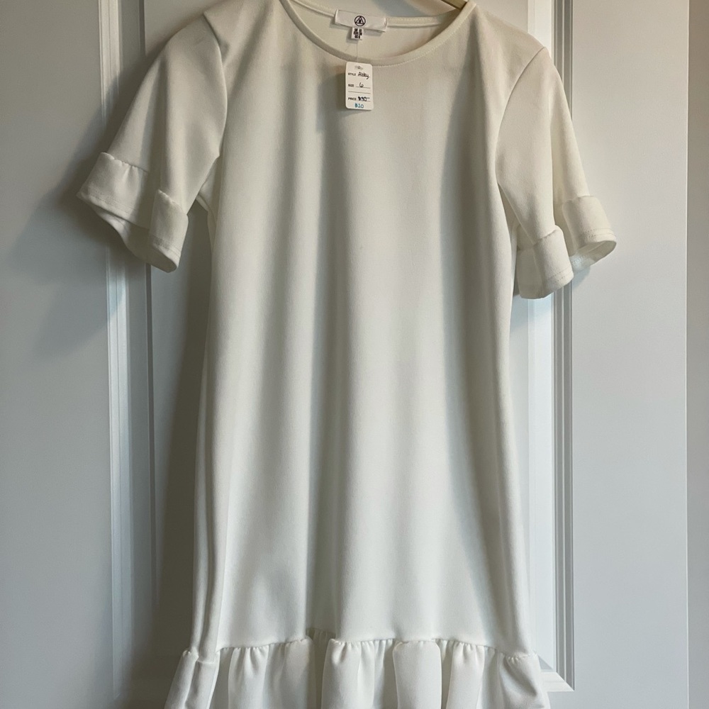 Boutique white bridal shower dress